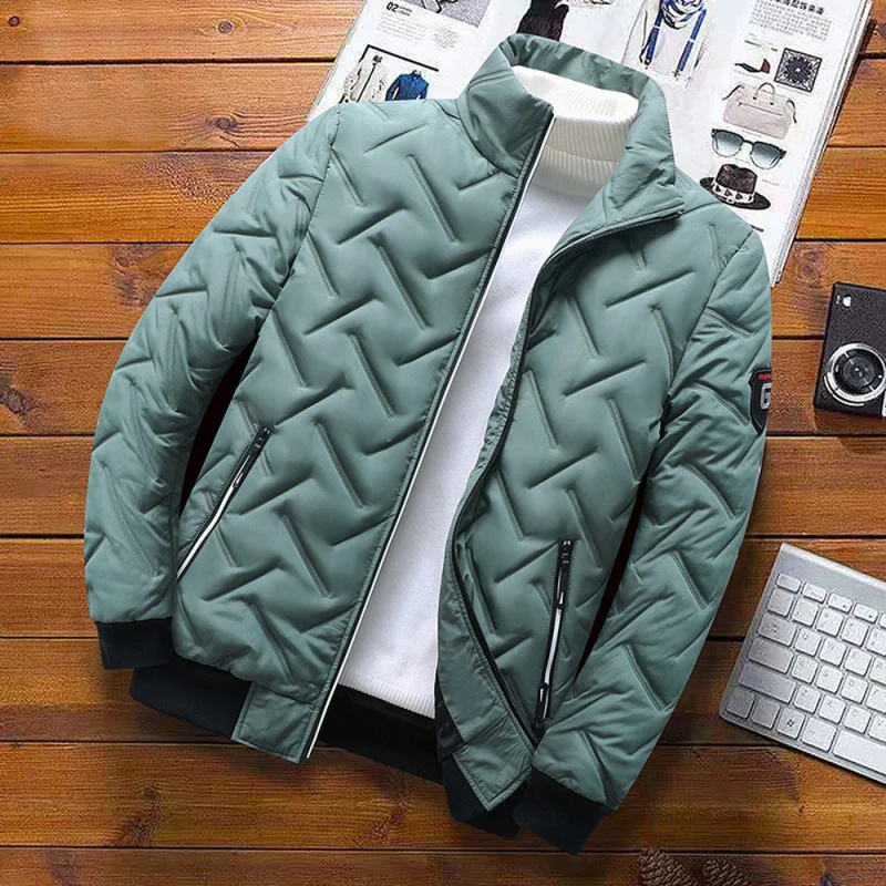 

Мужская зимняя утепленная куртка Бомбер с хлопковой подкладкой осенние куртки подходят для мужчин корейская мода с воротником-стойкой брендовая новая уличная одежда пальто