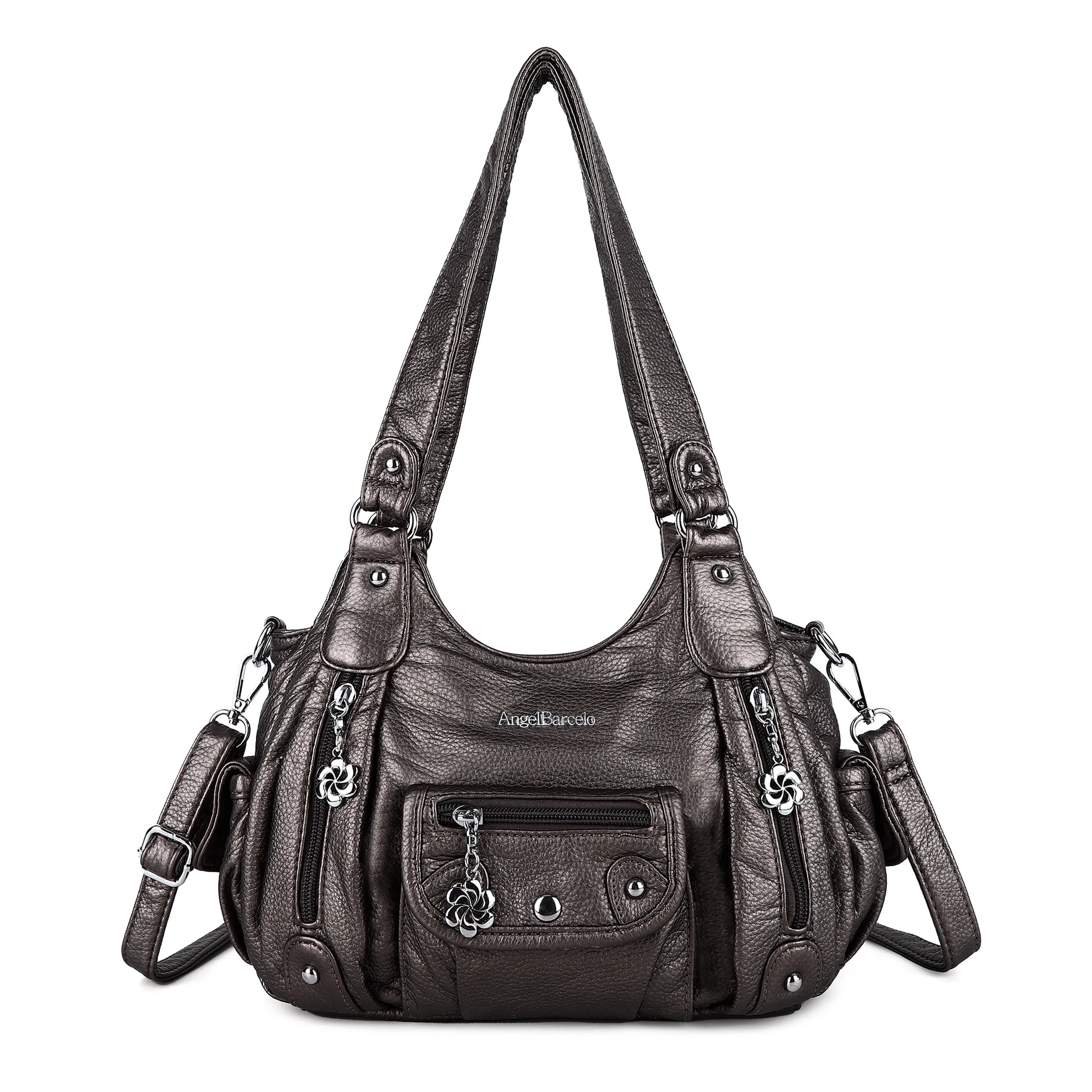 

Angel Barcelo Newest Fashion Bag Women Bags PU Leather Hobo Bag Top-handle Handbag Female Satchel Ladies Shoulder Bags