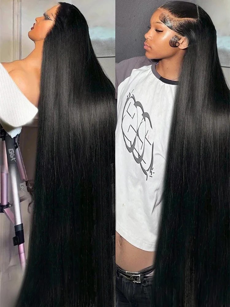 

Hd Lace Wig 13x6 Human Hair Brazilian Straight 30 40 42 Inch Ready Wear to Go Glueless 13x4 HD Lace Frontal Wigs For Women 250%
