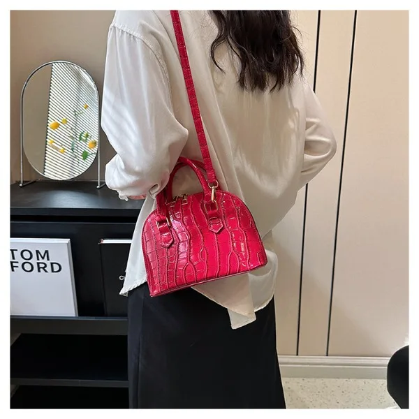 

New Retro Texture Crocodile Shell Luxury Brand Crossbody Bag Western Style Solid Color Simple Fashion Shoulder Bag for Women