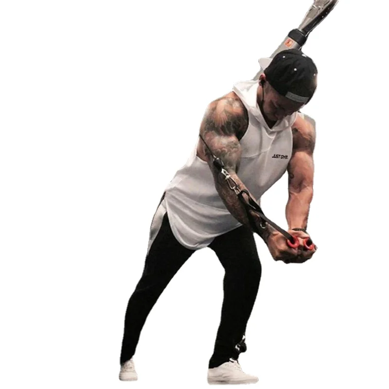 Summer Loose and Comfortable Hooded Sports Fitness Sleeveless T-shirt Men's Fashionable Elastic Training Tops
Summer Loose and Comfortable Hooded Sports Fitness Sleeveless T-shirt Men's Fashionable Elastic Training Tops