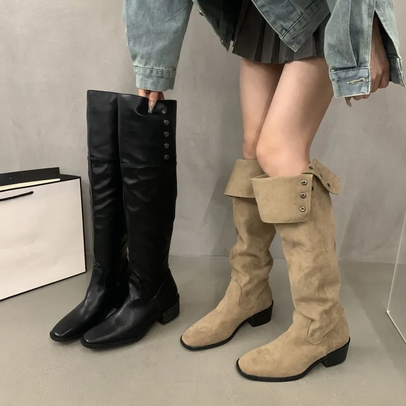 Новинка, модная женская обувь BCEBYL с круглым носком и металлическим украшением, однотонные пикантные элегантные удобные повседневные длинные сапоги 
Новинка, модная женская обувь BCEBYL с круглым носком и металлическим украшением, однотонные пикантные элегантные удобные повседневные длинные сапоги