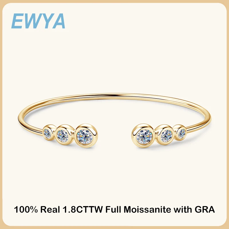 EWYA Luxury D Color 1.8cttw Full Moissanite Tennis Bracelet Bangle For Women Girl S925 Silver Pass Diamond Test Bubble Bracelets 
EWYA Luxury D Color 1.8cttw Full Moissanite Tennis Bracelet Bangle For Women Girl S925 Silver Pass Diamond Test Bubble Bracelets