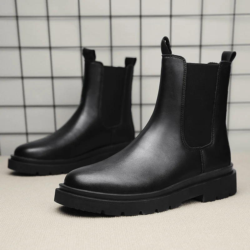 Chelsea Boots Men's Casual Leather Biker Boot High Top Slip-on Popular Trendy All-match Street Fashion Waterproof Anti-wear Shoe
Chelsea Boots Men's Casual Leather Biker Boot High Top Slip-on Popular Trendy All-match Street Fashion Waterproof Anti-wear Shoe