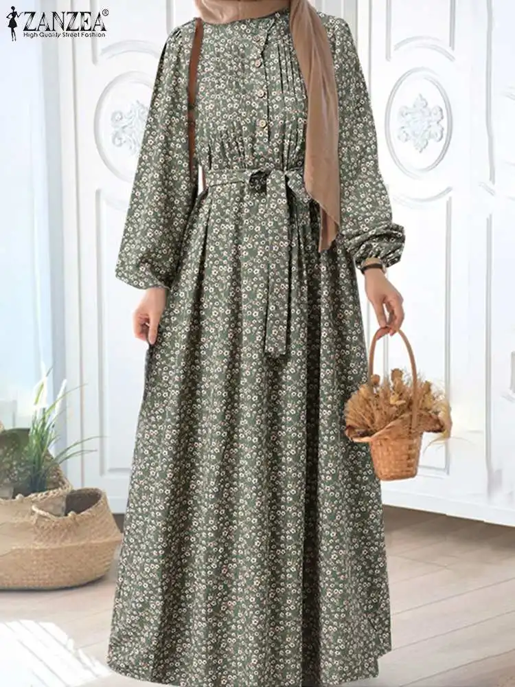 ZANZEA Vintage Muslim Dress Dubai Turkey Abaya Women Long Sleeve Printed Floral Sundress Maxi Vestidos Robe Islamic Clothing
ZANZEA Vintage Muslim Dress Dubai Turkey Abaya Women Long Sleeve Printed Floral Sundress Maxi Vestidos Robe Islamic Clothing
