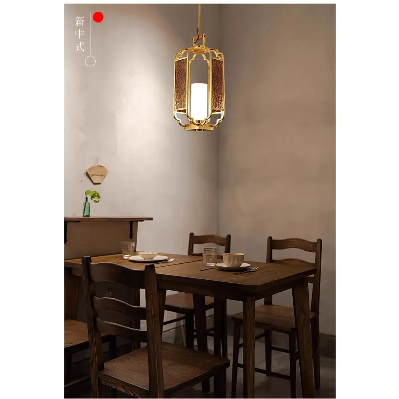 New Chinese style entrance chandelier all copper Chinese style study, tea room, restaurant, corridor design, entrance hall light 
New Chinese style entrance chandelier all copper Chinese style study, tea room, restaurant, corridor design, entrance hall light