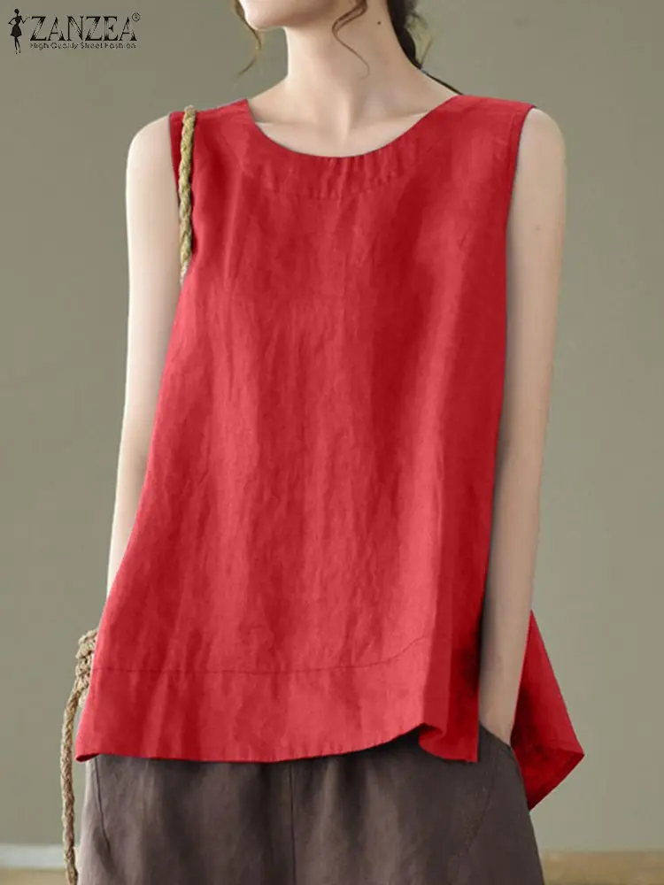 ZANZEA Sleeveless O-Neck Solid Color Blusas Summer Women Tank Tops Cami Female Stylish Elegant Blouse Loose Beach Holiday Shirt
ZANZEA Sleeveless O-Neck Solid Color Blusas Summer Women Tank Tops Cami Female Stylish Elegant Blouse Loose Beach Holiday Shirt