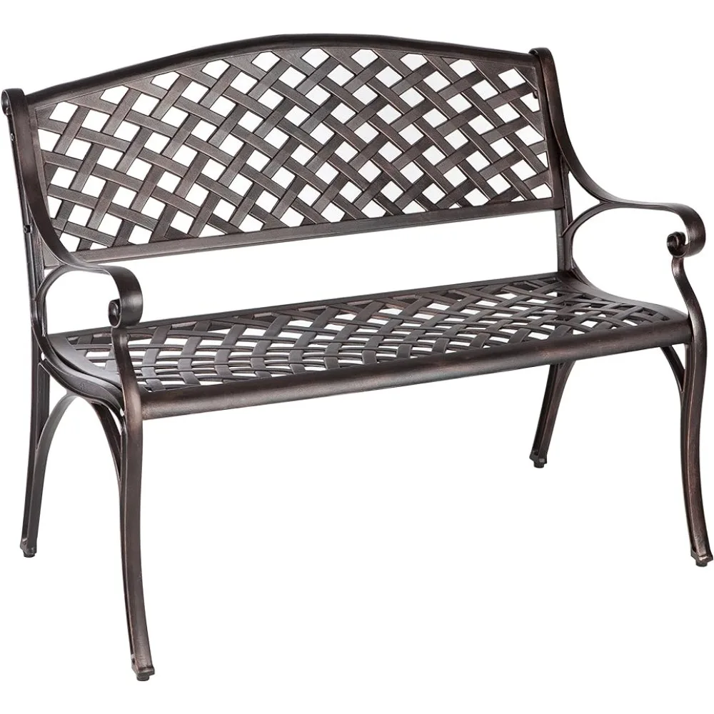 

Patio Bench Cast Aluminum Lightweight Sturdy Bench Perfect for Relaxing Pause in Garden Benches Outdoor Furniture
