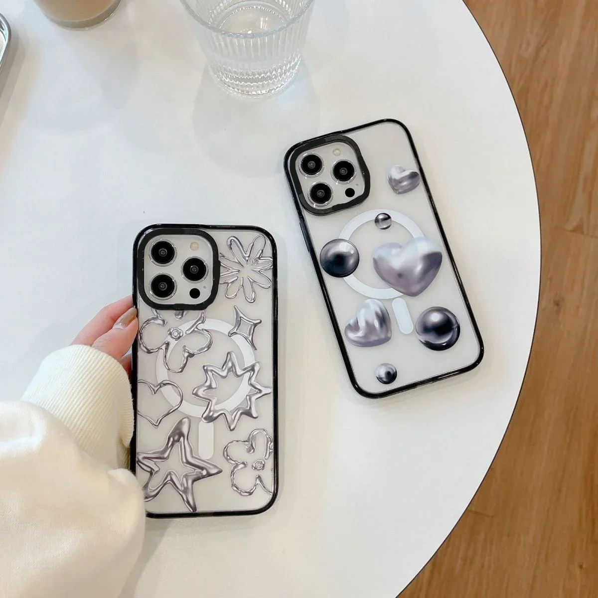 Creative Silver Edge Flower Heart MagSafe Acrylic Phone Case Cover for IPhone 11 12 13 14 15 Pro Max Case for IPhone 15 Pro Max
Creative Silver Edge Flower Heart MagSafe Acrylic Phone Case Cover for IPhone 11 12 13 14 15 Pro Max Case for IPhone 15 Pro Max