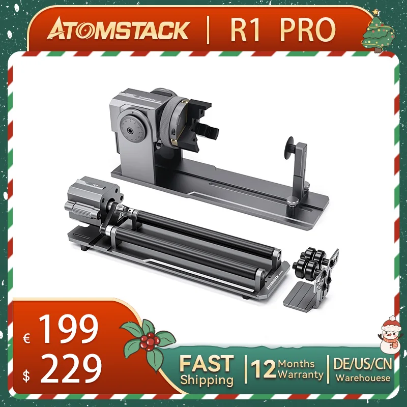 

Atomstack Maker R1 PRO Multi-function Chuck Rotary W/ 3 sets of jaws for ATOMSTACK & IKIER machines Cylindrical Irregular Object