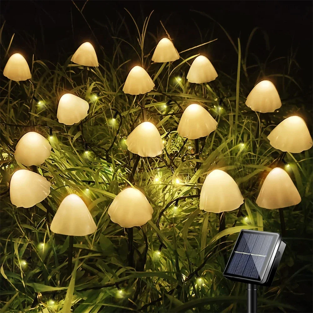 

LED Outdoor Solar Mushroom Lights Waterproof Landscape Christmas Garland Fairy String Lamp For Yard Lawn Garden Patio Decoration