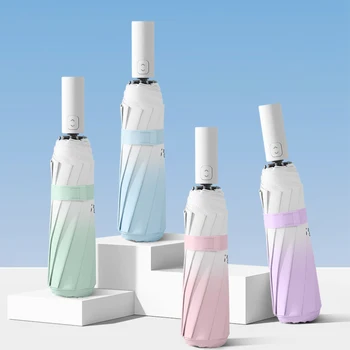 Proteja-se do Sol e do Calor com o Incrível Guarda-Chuva Ventilado com Proteção UV 8 Automatic Umbrella Women UV Blocking Reinforced Folding Umbrella Windproof Strong Sunshade Parasol Large Golf Umbrella Outdoor