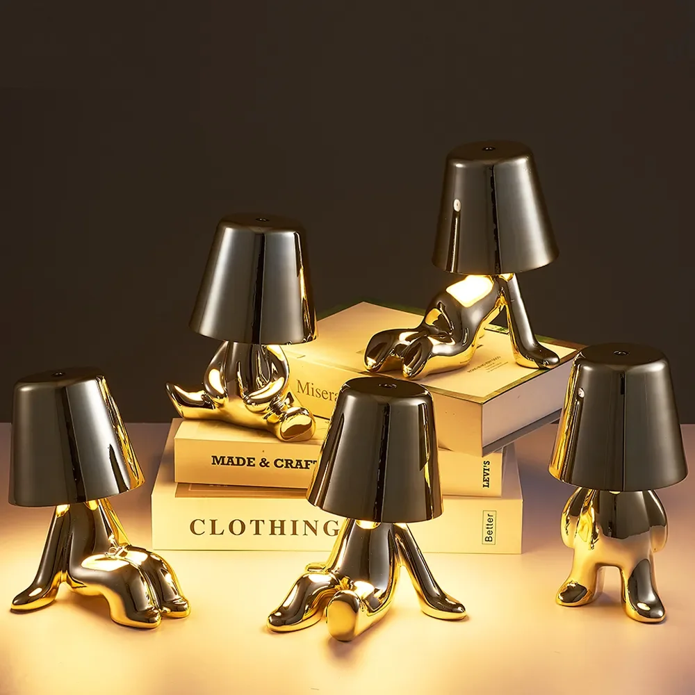 Nordic Chrome Little Golden Man Table Lamp Living Room Bedroom Bedside Children's Room Night Lights Net Red Creative Desk Lamps
Nordic Chrome Little Golden Man Table Lamp Living Room Bedroom Bedside Children's Room Night Lights Net Red Creative Desk Lamps