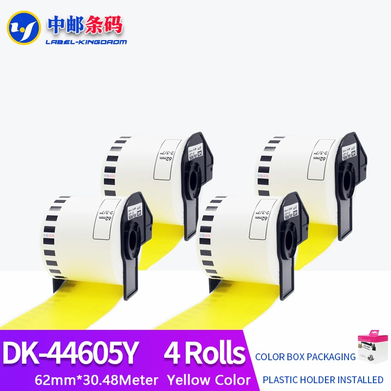 4 Rolls Generic Brother DK-44605 Labels 62mm*30.48M Yellow Color Compatible for Brother QL-570/700 All Come With Plastic Holder
4 Rolls Generic Brother DK-44605 Labels 62mm*30.48M Yellow Color Compatible for Brother QL-570/700 All Come With Plastic Holder