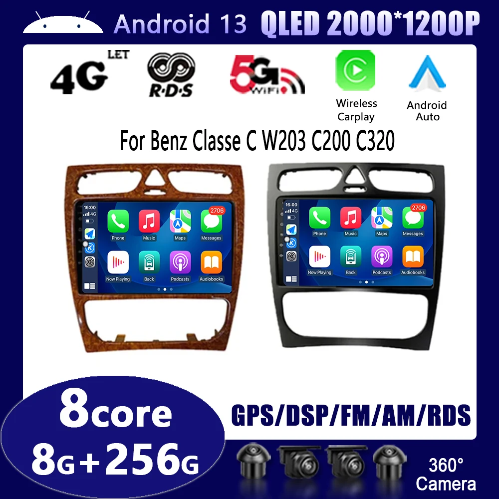 Carplay экран Android для Mercedes Benz C Class W203 C200 C320 C350 CLK W209 2002 - 2005 мультимедийный Android автомобильный радиоприемник WiFi
Carplay экран Android для Mercedes Benz C Class W203 C200 C320 C350 CLK W209 2002 - 2005 мультимедийный Android автомобильный радиоприемник WiFi