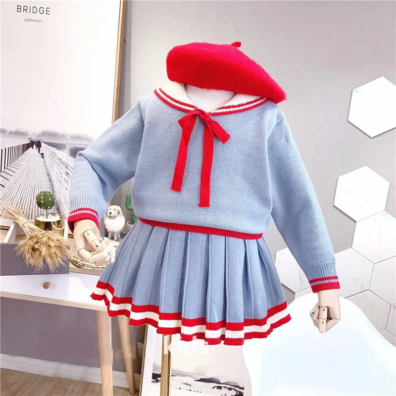 

Girls Clothes Suit Autumn New College Style Girls Sweater & Skirt Sets Children Clothes for Girl Kids Winter Clothes 2-6Y