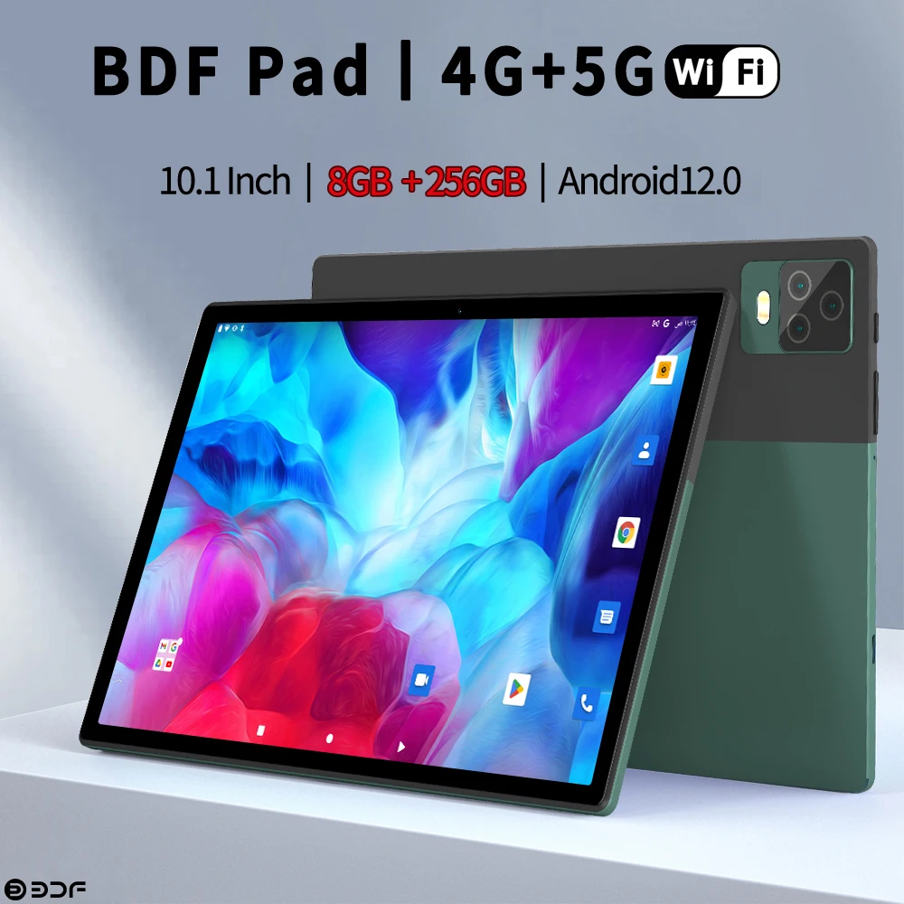 

BDF New 10.1 Inch Android 12 Tablets 4G LTE Phone Call 8GB RAM 256GB ROM Dual GPS Bluetooth WiFi Google Tablet PC