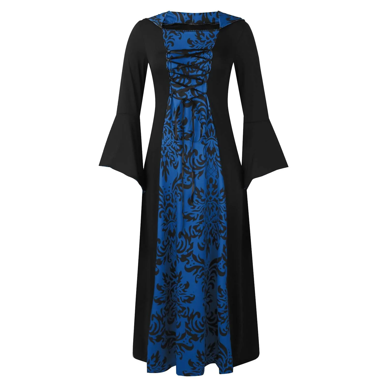 Halloween Women Dresses European Medieval Court Fancy Costume Carnival Vintage Long Sleeve Elegant Lace Up Hooded Dress
Halloween Women Dresses European Medieval Court Fancy Costume Carnival Vintage Long Sleeve Elegant Lace Up Hooded Dress