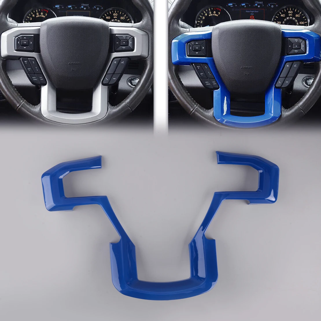 Передняя панель рулевого колеса автомобиля, декоративная отделка для Ford F150 F250 F350 2017 2018 2019 2020 синий абс
Передняя панель рулевого колеса автомобиля, декоративная отделка для Ford F150 F250 F350 2017 2018 2019 2020 синий абс