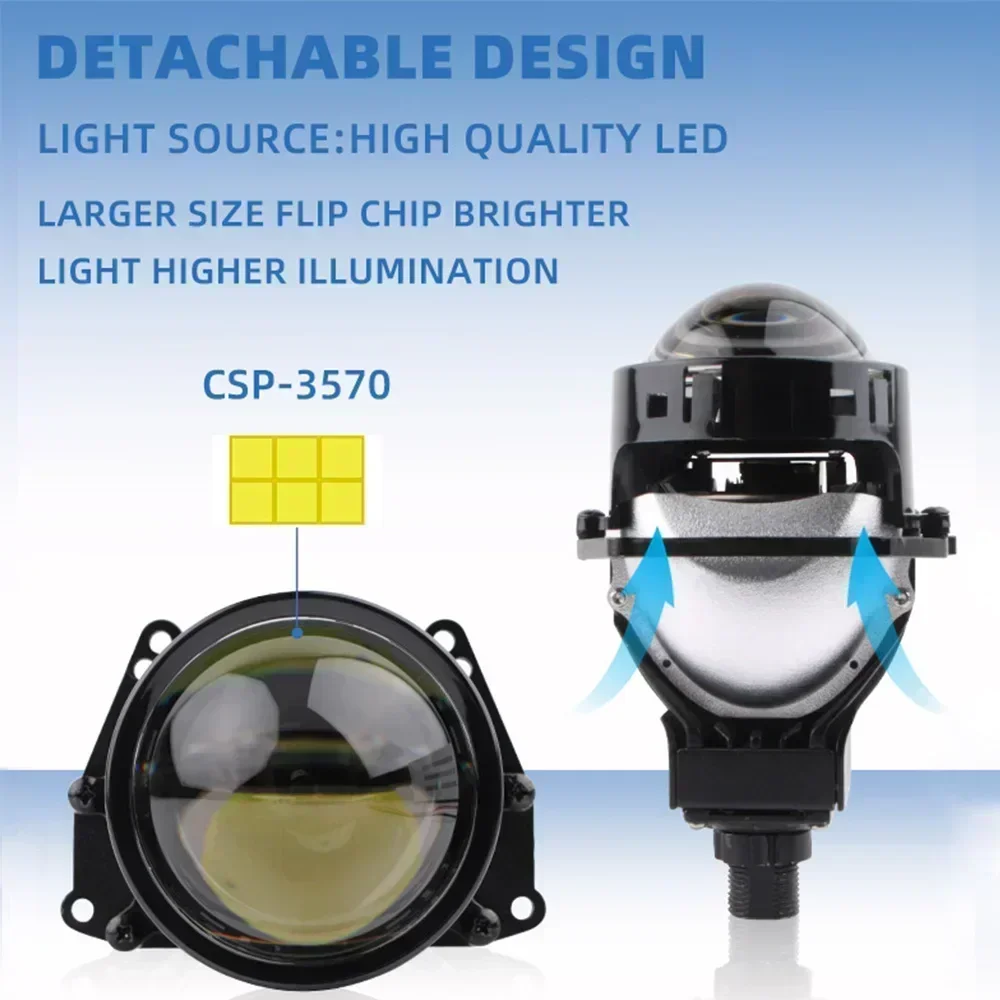 Super Bright 3 inch Bi-LED Laser Projector Lens Headlight for Car, Wide Compatibility
Super Bright 3 inch Bi-LED Laser Projector Lens Headlight for Car, Wide Compatibility