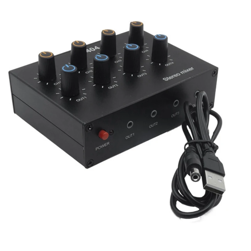 AU-404 Stereo Sound Four Multi Input Output Mixer Dual Channel Audio Music Mixing Four In Four Out Durable Easy To Use
AU-404 Stereo Sound Four Multi Input Output Mixer Dual Channel Audio Music Mixing Four In Four Out Durable Easy To Use