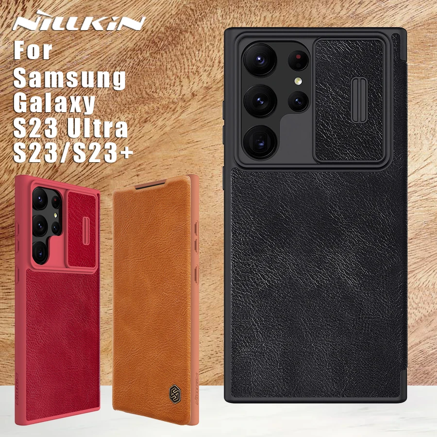 Чехол NILLKIN Qin для Samsung Galaxy S23 Plus, Ультратонкий чехол с откидной крышкой из искусственной кожи с отделением для карт, чехол для SM S23 Ultra 
Чехол NILLKIN Qin для Samsung Galaxy S23 Plus, Ультратонкий чехол с откидной крышкой из искусственной кожи с отделением для карт, чехол для SM S23 Ultra