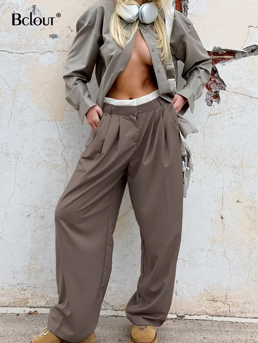 Bclout Autumn Loose Patchwork Pants Woman 2023 Fashion Brown Pleated Wide Leg Pants High Street Oversized Long Trouser For Women
Bclout Autumn Loose Patchwork Pants Woman 2023 Fashion Brown Pleated Wide Leg Pants High Street Oversized Long Trouser For Women