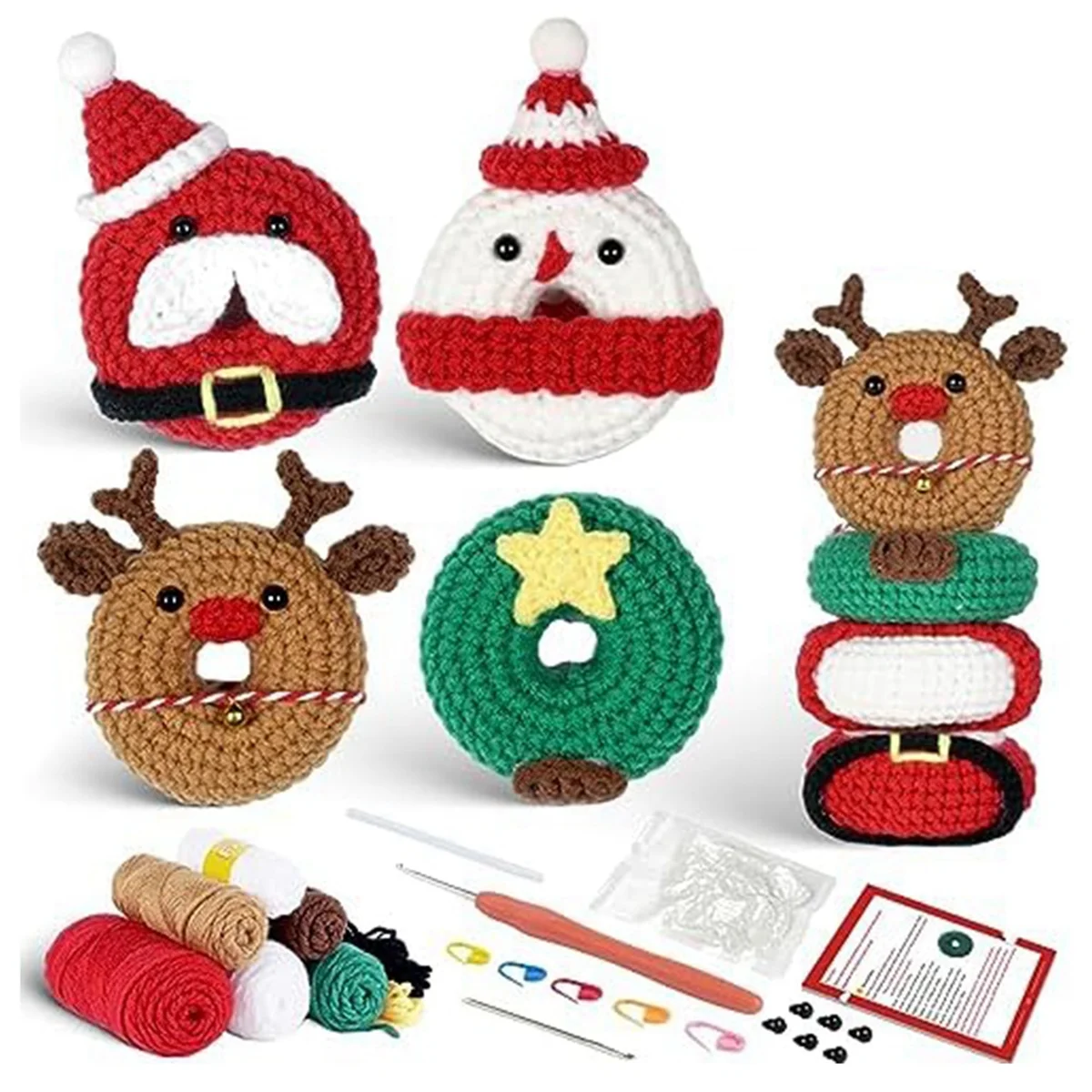 Crochet Kit for Beginners, DIY Crochet Kit with Step-By-Step Video Tutorials, Learn to Crochet Kits for Christmas Decor
Crochet Kit for Beginners, DIY Crochet Kit with Step-By-Step Video Tutorials, Learn to Crochet Kits for Christmas Decor