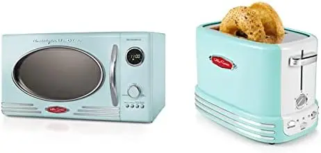 Retro Countertop Microwave Oven, 0.9 Cu. Ft. 800-Watts with LED Digital Display, Child Lock, Easy Clean Interior, Aqua & Ret
Retro Countertop Microwave Oven, 0.9 Cu. Ft. 800-Watts with LED Digital Display, Child Lock, Easy Clean Interior, Aqua & Ret