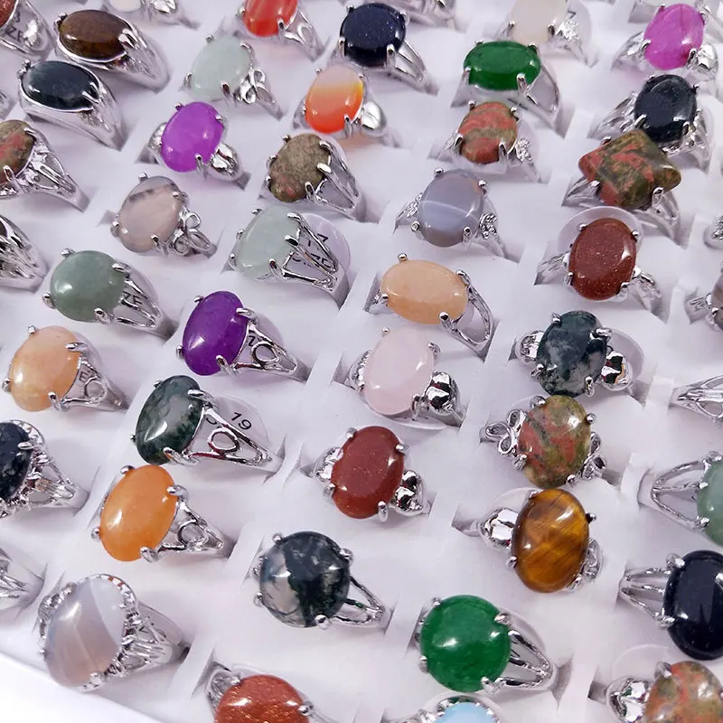 20pcs Mixed Stone Rings Pink Quartz Aventurine Tiger's Eye Opal Agate Crystal Women Ring Party Wedding
20pcs Mixed Stone Rings Pink Quartz Aventurine Tiger's Eye Opal Agate Crystal Women Ring Party Wedding