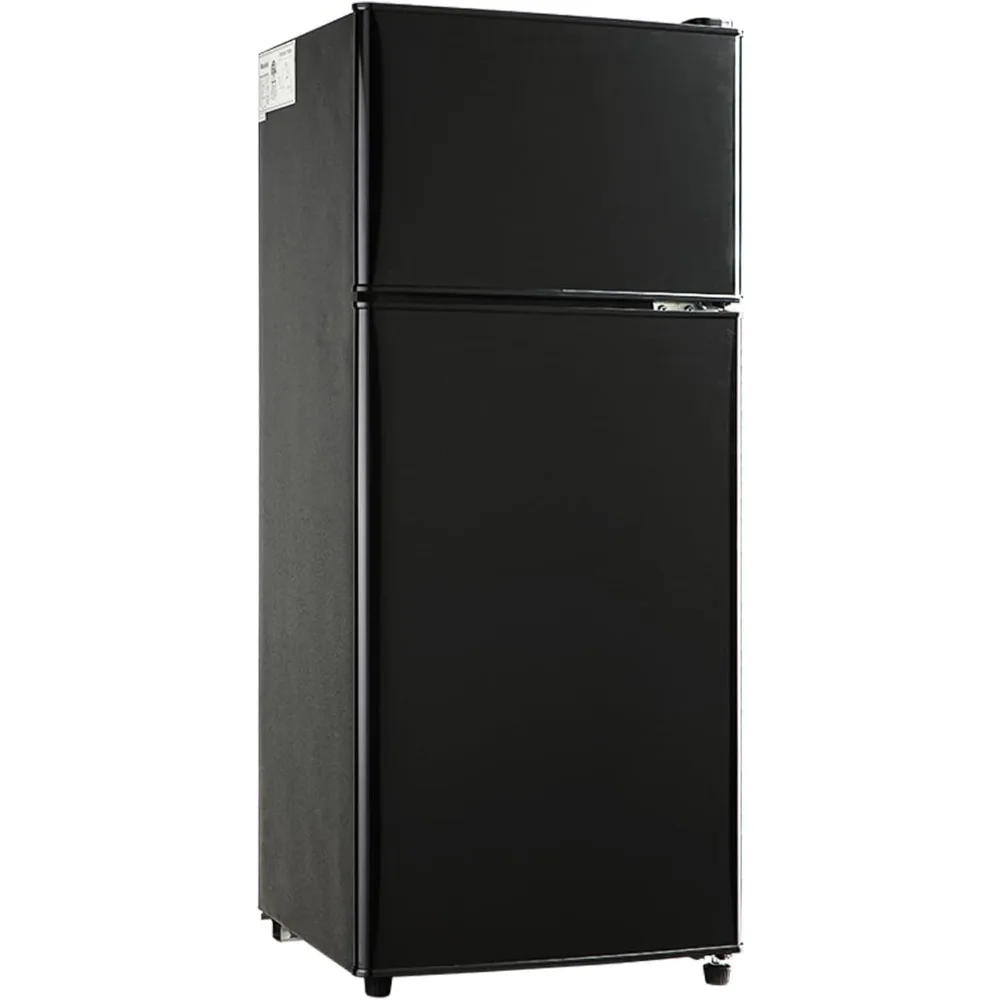 

Compact Refrigerator Double Door Mini Fridge with Freezer, 3.5 CU FT Mini Refrigerator with 7 Level Adjustable Thermostat Office