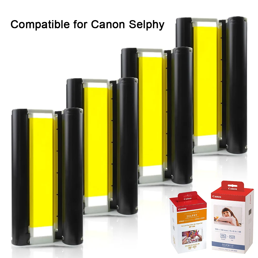 Ink Cartridge Cassette Film KP-108IN KP108IN RP-108IN 4*6 inch Compatible for Canon Selphy CP Series CP1300 CP1200 CP1000 Photo
Ink Cartridge Cassette Film KP-108IN KP108IN RP-108IN 4*6 inch Compatible for Canon Selphy CP Series CP1300 CP1200 CP1000 Photo