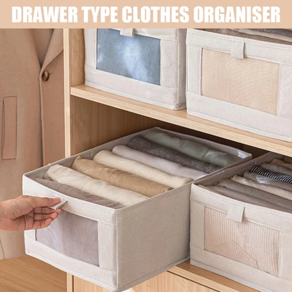 

Foldable Drawer Closet Storage Organizer Divider Boxes for Jeans Underwear Socks Bra Wardrobe Clothes Storage Organizers Sets