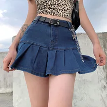 Summer Ruffles High Waist Mini Jeans Skirt For Women Streetwear Preppy Style Casual Zipper Fly Safety Short Denim Skirt 
Summer Ruffles High Waist Mini Jeans Skirt For Women Streetwear Preppy Style Casual Zipper Fly Safety Short Denim Skirt