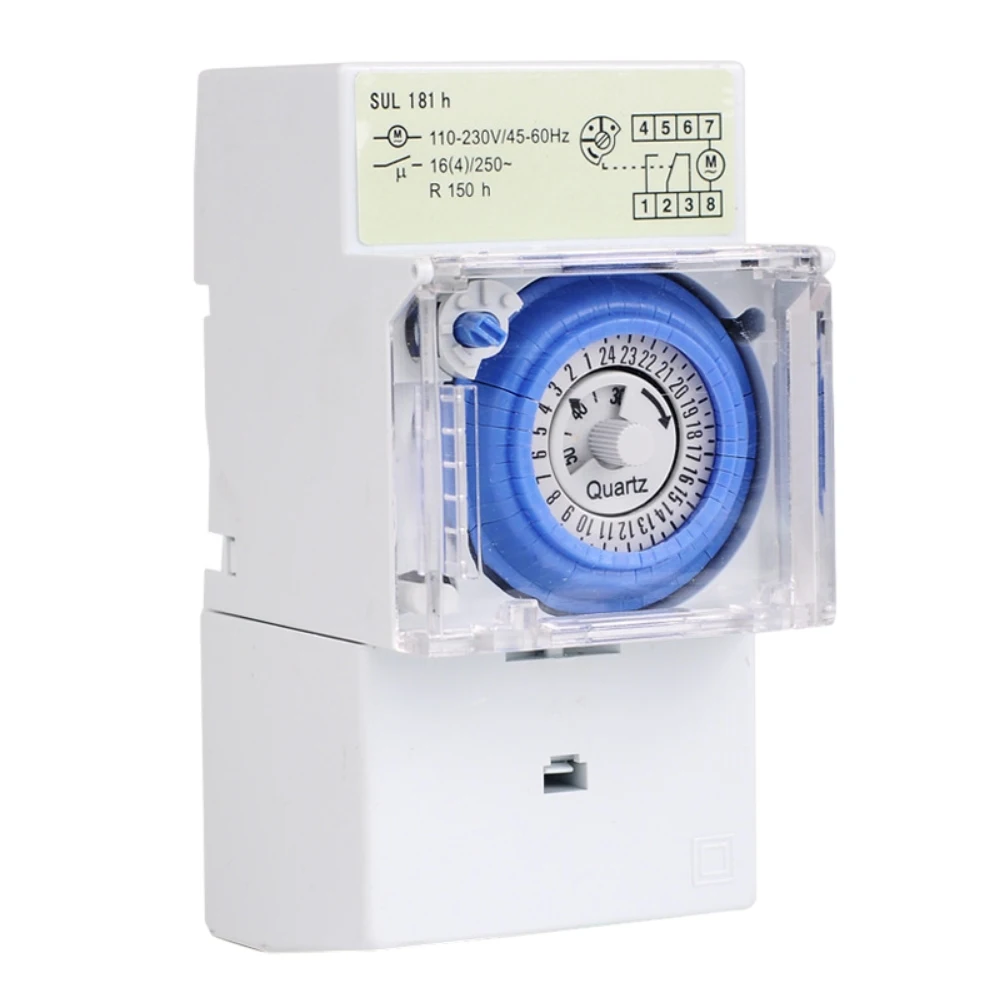 

SUL181H Mechanical Timer 24 hours Time Switch Relay DC12V 16A Electrical Programmable Timer 24 hour Din Rail Timer Switch