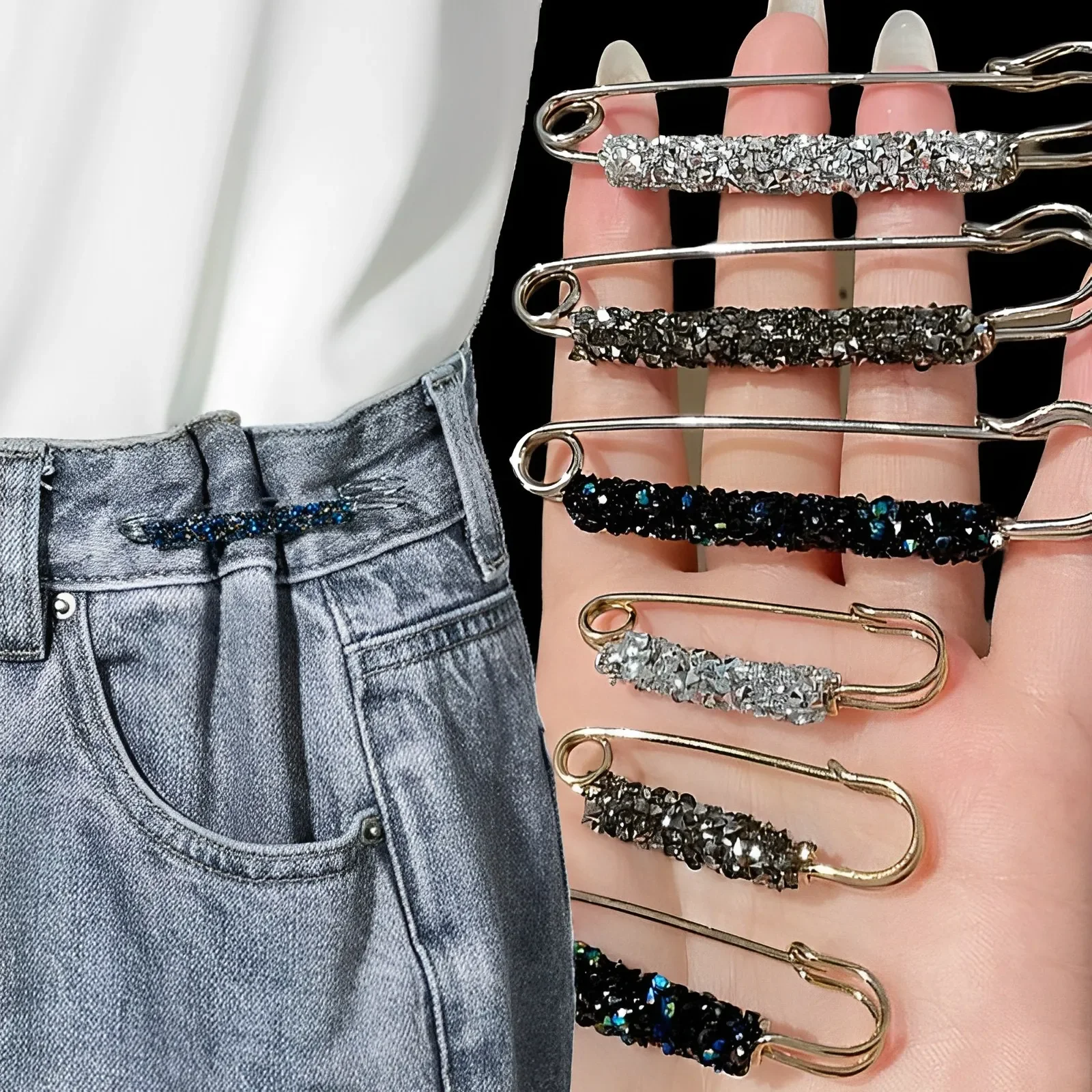 2Pcs Women's Brooch Tighten Waist Brooches for Women Skirt Pants Jeans Adjustable Waist Clip Crystal Pins Clothing Accessories
2Pcs Women's Brooch Tighten Waist Brooches for Women Skirt Pants Jeans Adjustable Waist Clip Crystal Pins Clothing Accessories