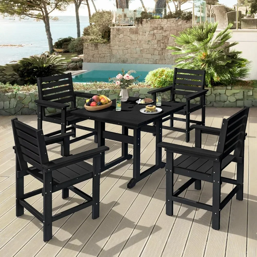 Patio Table and Chairs Set 5 Pieces, Resistant Outdoor Dining Set, Square Outdoor Dining Table with 4 Patio Chairs
Patio Table and Chairs Set 5 Pieces, Resistant Outdoor Dining Set, Square Outdoor Dining Table with 4 Patio Chairs