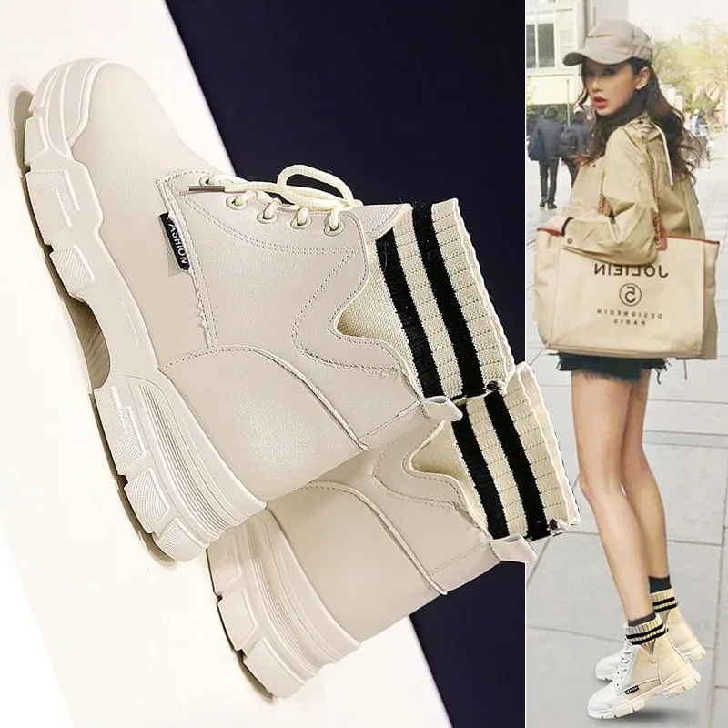 Autumn and Winter New Casual Lace-up and Fleece Martin Boots Wear-resistant Fashion Boots Women's Shoes Trend Boots
Autumn and Winter New Casual Lace-up and Fleece Martin Boots Wear-resistant Fashion Boots Women's Shoes Trend Boots