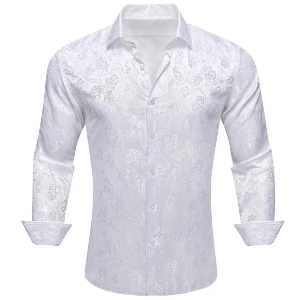 Designer Shirts for Men Silk Long Sleeve White Floral Slim Fit Male Blouese Casual Tops Formal Streetwear Breathable Barry Wang
Designer Shirts for Men Silk Long Sleeve White Floral Slim Fit Male Blouese Casual Tops Formal Streetwear Breathable Barry Wang