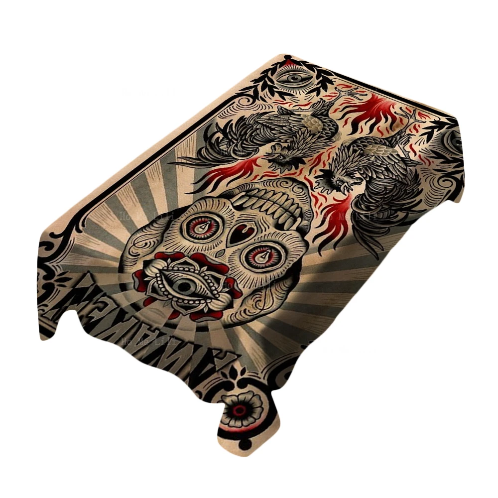 Old School Tattoo Sugar Skull Loves Me Flower Butterflies Roosters Retro Rectangle Tablecloth By Ho Me Lili For Tabletop Decor
Old School Tattoo Sugar Skull Loves Me Flower Butterflies Roosters Retro Rectangle Tablecloth By Ho Me Lili For Tabletop Decor