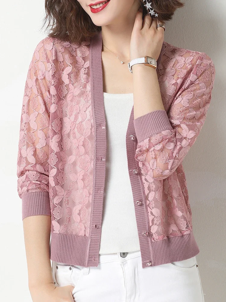 Thin Hollow Sweater Women New Spring Summer Long Sleeve Cardigan Solid Embroidery Knitwear Casual V Neck Cardigans
Thin Hollow Sweater Women New Spring Summer Long Sleeve Cardigan Solid Embroidery Knitwear Casual V Neck Cardigans