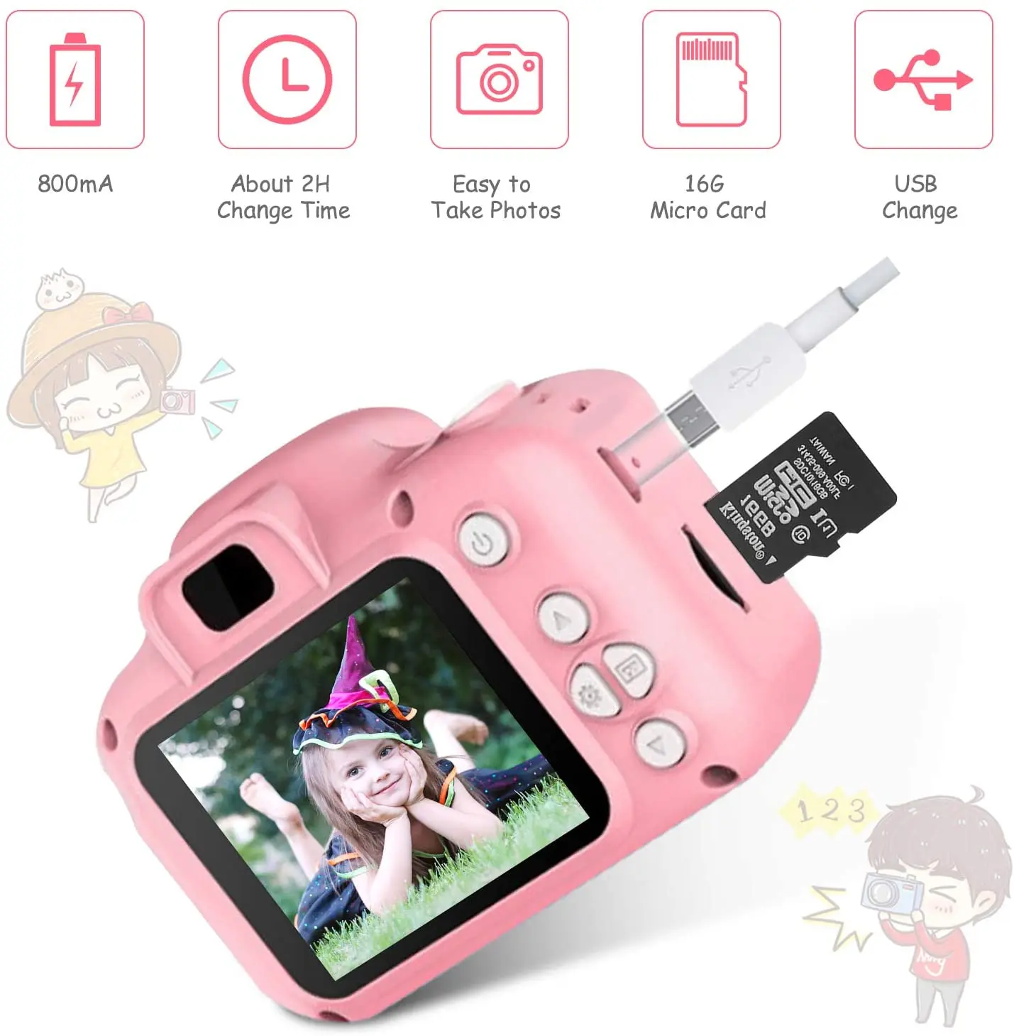 Kids Digital Camera Toys for Age 3-8, Toddler Cameras Mini Cartoon RechargeableToys Camera Shockproof 8MP HD KidsToy Camcorder
Kids Digital Camera Toys for Age 3-8, Toddler Cameras Mini Cartoon RechargeableToys Camera Shockproof 8MP HD KidsToy Camcorder