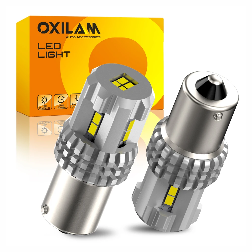 

OXILAM 2Pcs Ba15s LED 12V 7506 1156 P21W LED Canbus Error Free DRL Daytime Running Light Parking Driving Lamp 6000K White
