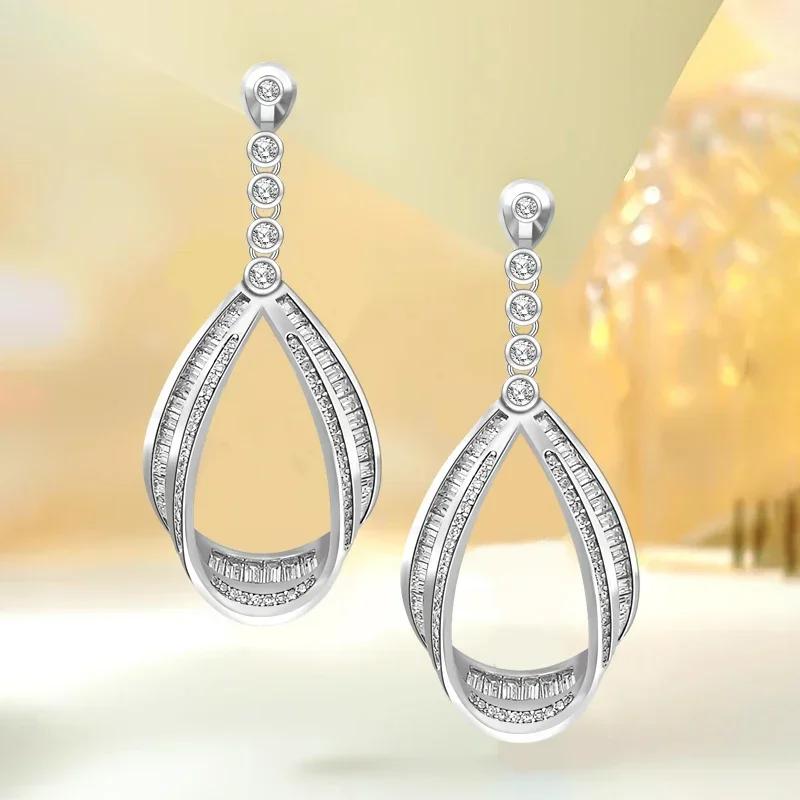 New Water Drop 925 Sterling Silver Inlaid High Carbon Diamond Light Luxury Multifunctional Wedding Jewelry Wedding
New Water Drop 925 Sterling Silver Inlaid High Carbon Diamond Light Luxury Multifunctional Wedding Jewelry Wedding