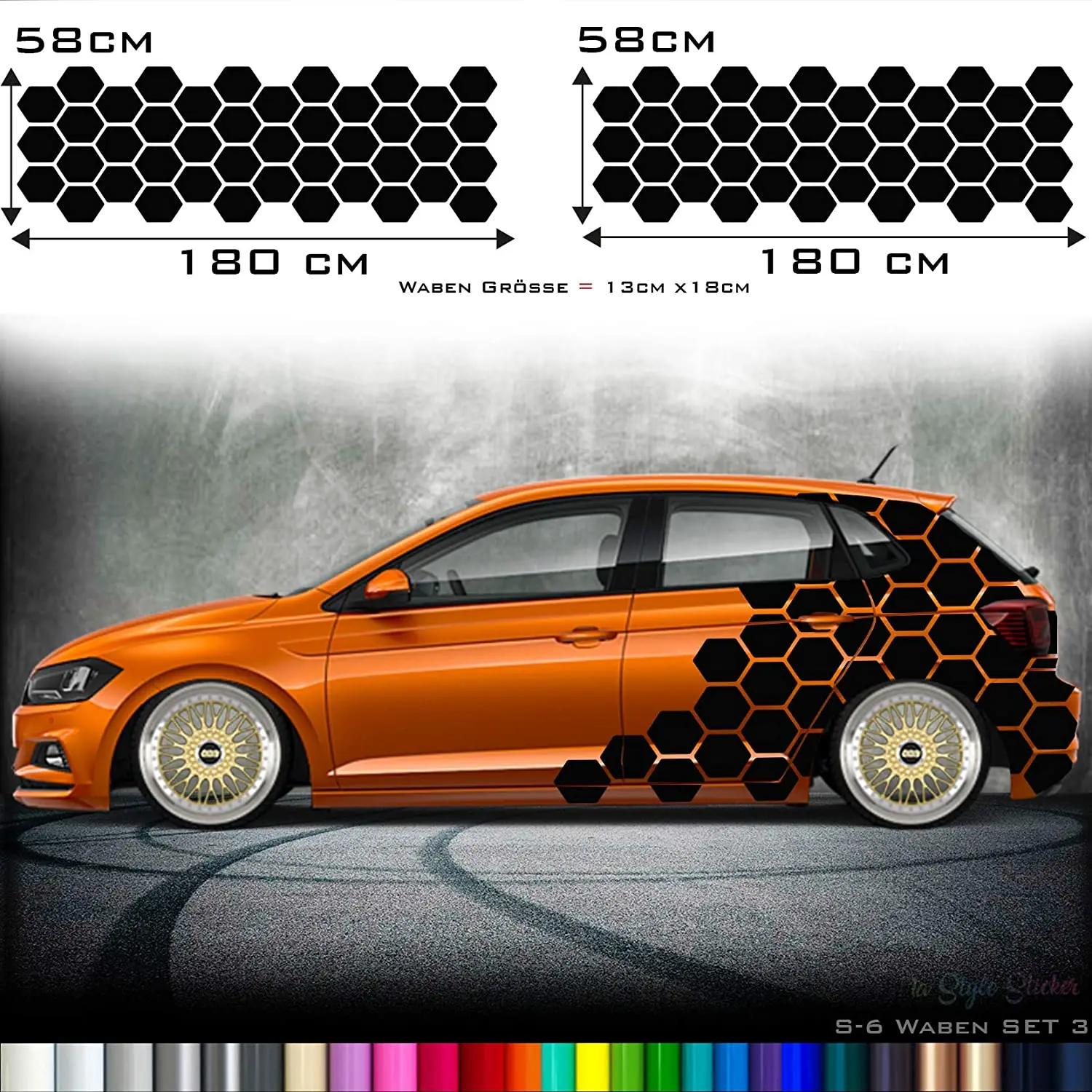 

Car Sticker Honeycomb Diamond Side Sticker Decor Car Bonnet Motifs Camo Style Honeycomb Diamond Sticker Tuning Sticker