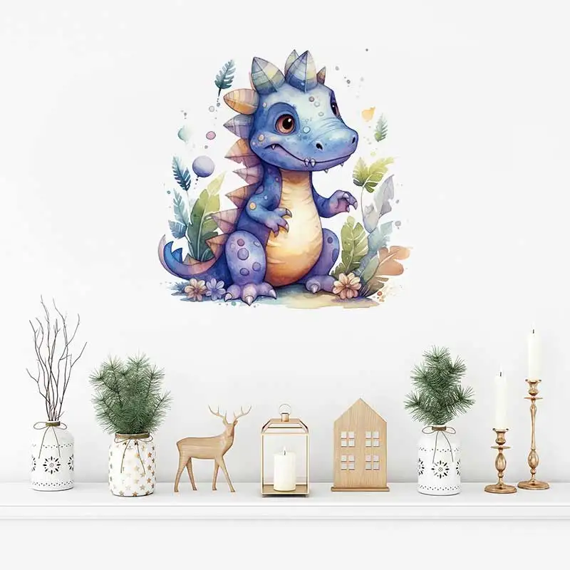 

Watercolor Dragon Wall Sticker Kids Room Bedroom Home Decoration Wallpaper Background Decor Self Adhesive Decals S25