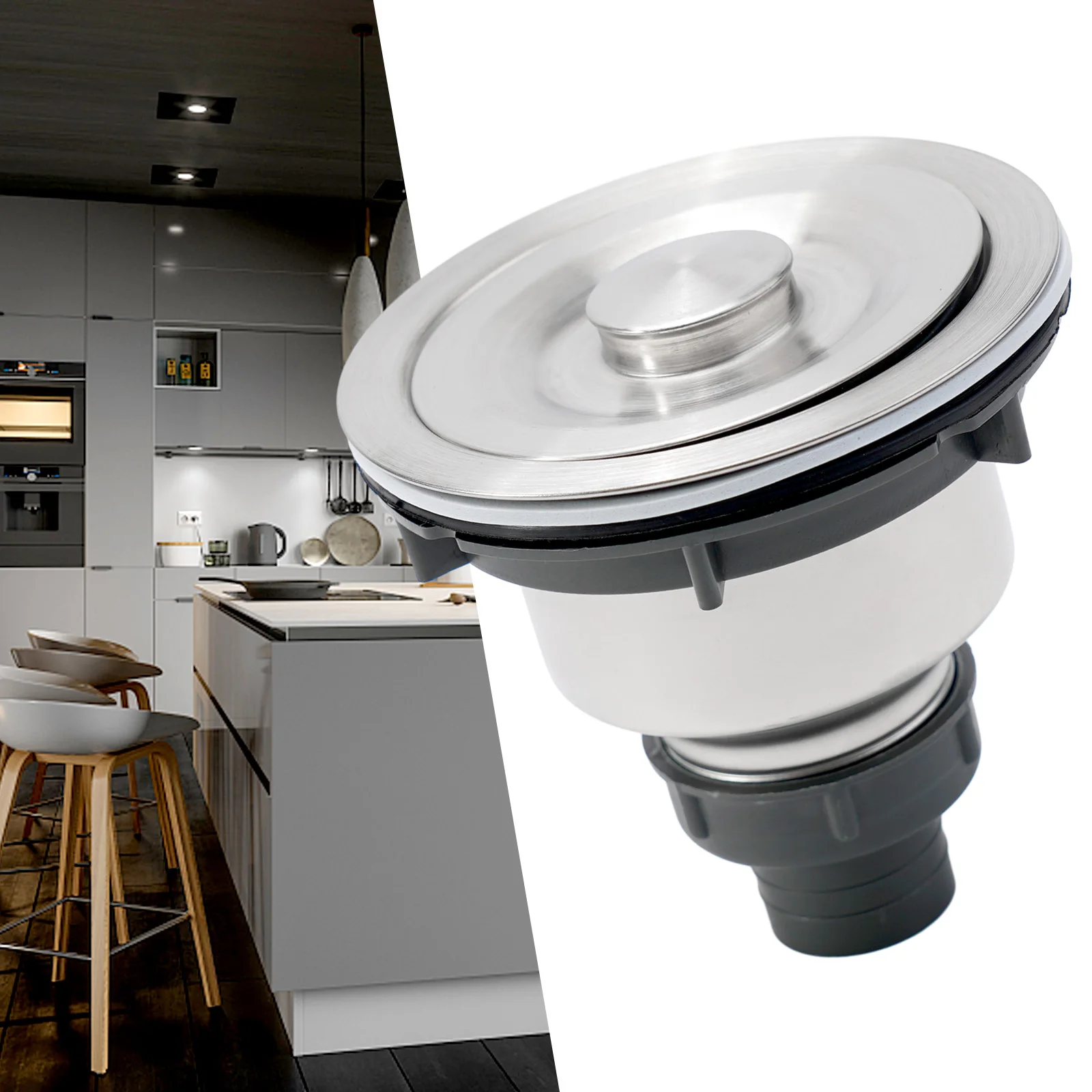 Sink Waste Strainer Catch Excess Food Particles with Stainless Steel Sink Waste Strainer Plug Drain Filter Basket
Sink Waste Strainer Catch Excess Food Particles with Stainless Steel Sink Waste Strainer Plug Drain Filter Basket