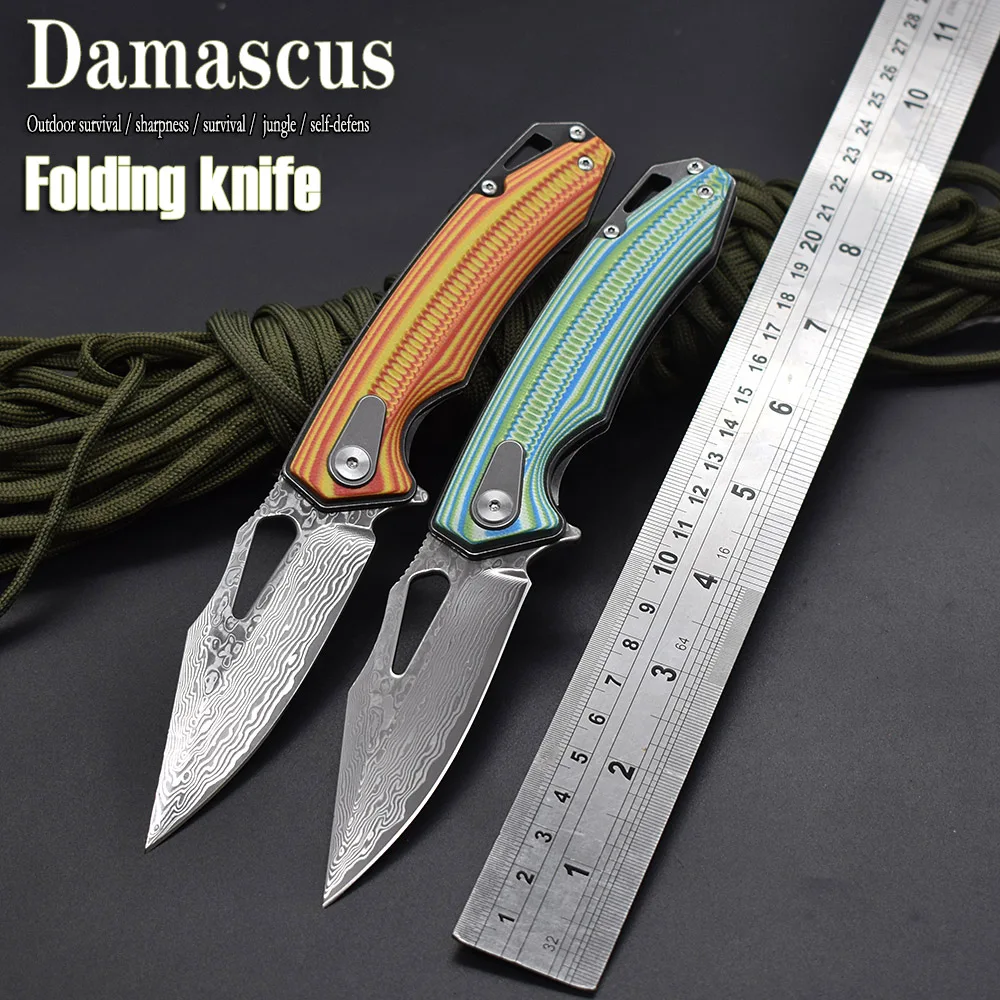 LUOKESI Damascus Steel Pocket Folding Knife G10 CNC Handle Outdoor Tactical Hunting Military Knife Utility Collection Gift EDC
LUOKESI Damascus Steel Pocket Folding Knife G10 CNC Handle Outdoor Tactical Hunting Military Knife Utility Collection Gift EDC