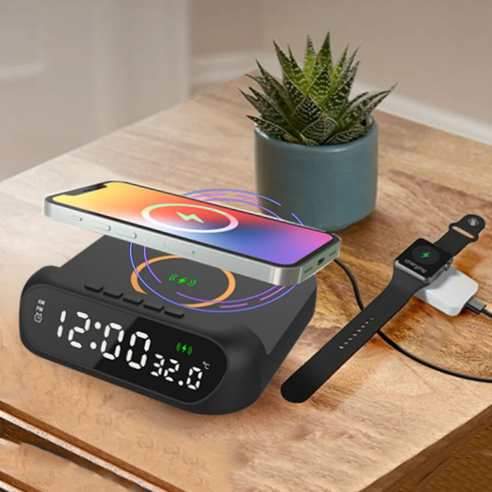 3-in-1 Wireless Charger Clock Thermometers Multipurpose Personalized Desktop Clock For Bedroom
3-in-1 Wireless Charger Clock Thermometers Multipurpose Personalized Desktop Clock For Bedroom