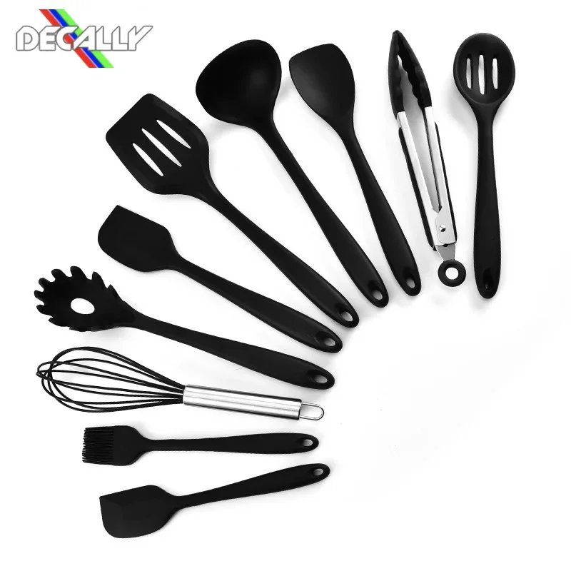 

Cooking Tools Kitchen Silicone Non-stick Cooking Spoon Spatula Ladle Egg Beaters Utensils Dinnerware Set Accessories Supplies